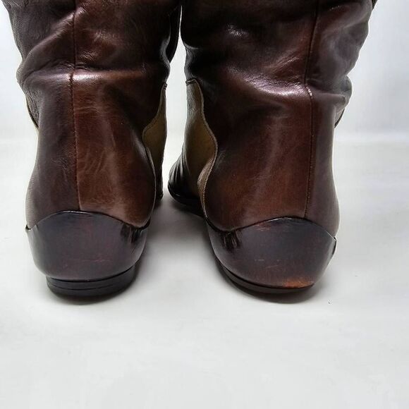 EL VAQUERO BROWN TAN LEATHER WESTERN KNEE HIGH BOOTS 15" WOMENS US 6 EU 36 - Picture 6 of 12